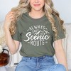 Simply Sage Market Women's Take The Scenic Route Words Short Sleeve Graphic Tee - 2 of 4