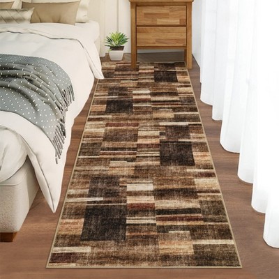 Geometric Rug Modern Washable Living Room Rug Soft Non Slip Low Pile Farmhouse Area Rugs