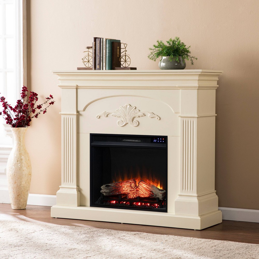 Photos - Electric Fireplace Chiland Touch Panel  Ivory - Aiden Lane