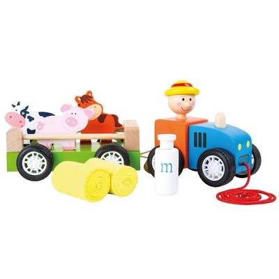 Small Foot Wooden Toys Farmer With Animals Pull-Along Toy Playset