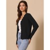 INSPIRE CHIC Women's V Neck Long Sleeve Open Front Knit Cardigan Sweater - 4 of 4