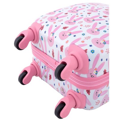Kids' 5-Piece Pink Bunny Hard Shell Spinner Luggage Set