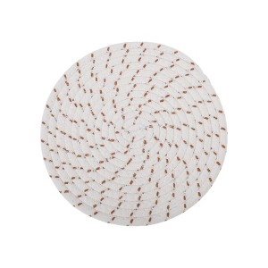 Unique Bargains Trivet Round Rope Woven Mat Cotton Non-woven Fabric 7.87"x7.87"x0.31" - 1 of 3