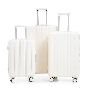 Gulches 3-Piece ABS Spinner Wheel Luggage Set (20"/24"/28") - Carry-On Suitcase with TSA Lock in White - 1 of 4