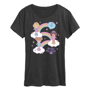 Women's - Polly Pocket - Polly And Friends Rainbows- Women's Short Sleeve Graphic Tee Short Sleeve Graphic T-Shirt - 1 of 4