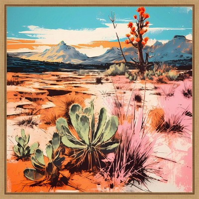 Walker Noble Desert Path II Scenic Canvas Print with Maple Frame