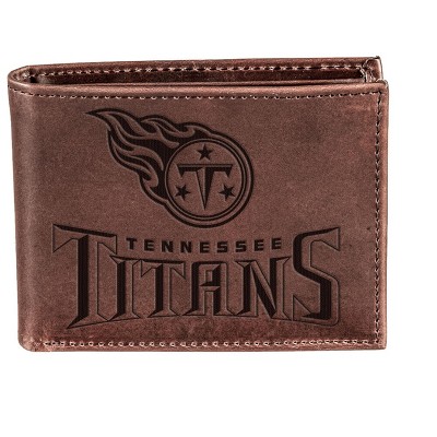 Evergreen NFL Tennessee Titans Brown Leather Bifold Wallet Officially Licensed with Gift Box