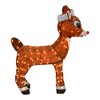 Rudolph the Red-Nosed Reindeer 36IN RUDOLPH  3D PRELIT YARD ART  RUDOLPH WITH SANTA HAT, Brown - 3 of 4