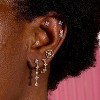 Sterling Silver & 14K Gold Plated Earring Set: Dainty Studs, Hoops & Chain Dangles - 3 of 4
