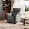 Power Recliner, 270 °Swivel Rocking Gliding Nursery Recliner Chair with Double Handrail & Side Pockets, Comfy Rocker Chenille Recliner - 2 of 4