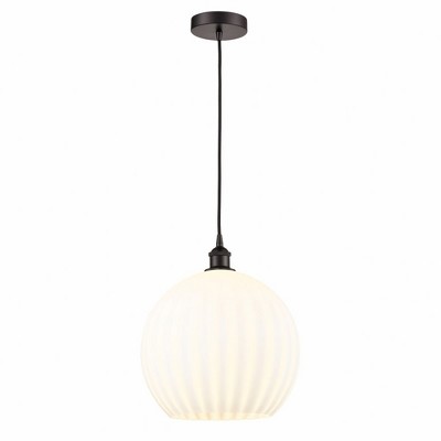 White Venetian - 1 Light Cord Hung Pendant In Modern Style-16.63 Inches Tall and 13.75 Inches Wide
