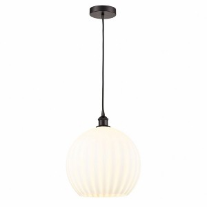 White Venetian - 1 Light Cord Hung Pendant In Modern Style-16.63 Inches Tall and 13.75 Inches Wide - 1 of 1