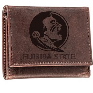 Evergreen NCAA Florida State Seminoles Brown Leather Trifold Wallet Officially Licensed with Gift Box - 1 of 1