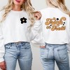 Simply Sage Market Women's Graphic Sweatshirt Trick Or Treat Flowers Front and Back - 2 of 4