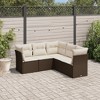 vidaXL Garden Sofa Set Brown, Cream white - 2 of 4