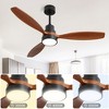 SKRAN Ceiling Fan with Lights, 52 Inch Modern Wood Ceiling Fan with Remote for Indoor Living Room Outdoor Porch, Reversible DC Motor, Matte Black - 4 of 4