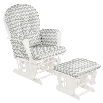 Tangkula Rocking Chair Baby Nursery Chair Glider with Ottoman &Storage Pocket