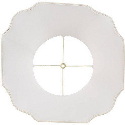 Ivory Bell Large Cut Corner Lamp Shade with Brass Spider Fitting