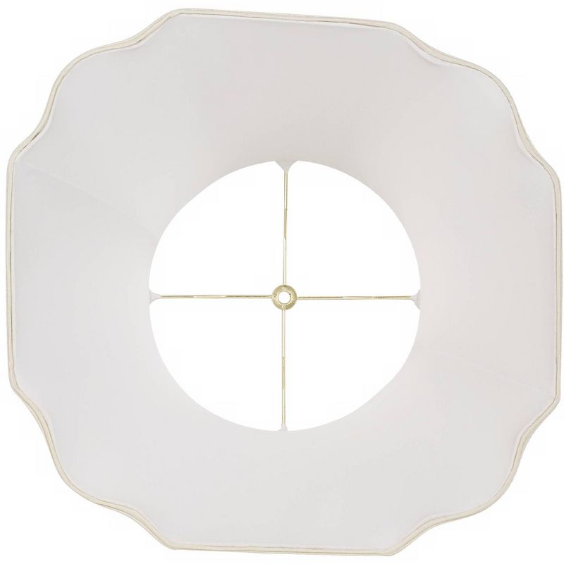 Imperial Shade Creme Bell Large Curve Cut Corner Lamp Shade 11" Top x 18" Bottom x 15" Slant x 14.5" High (Spider) Replacement with Harp and Finial, 4 of 9