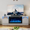 AOXUN 70" Wood Texture Fireplace TV Stand with 36" Electric Fireplace, LED Light Entertainment Center, Storage Cabinet for TVs Up to 80", Grey - 2 of 4
