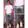 Lars Amadeus Men's Metallic Contrast Color Drawstring Waist Pants - 4 of 4