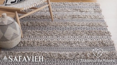 Handwoven Artisan Gray & Ivory Cotton 6' Square Rug