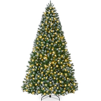 Best Choice Products Premium Pre-Lit Artificial Spruce Christmas Tree w/ Dense Branches, Easy Assembly, Metal Hinges & Foldable Base