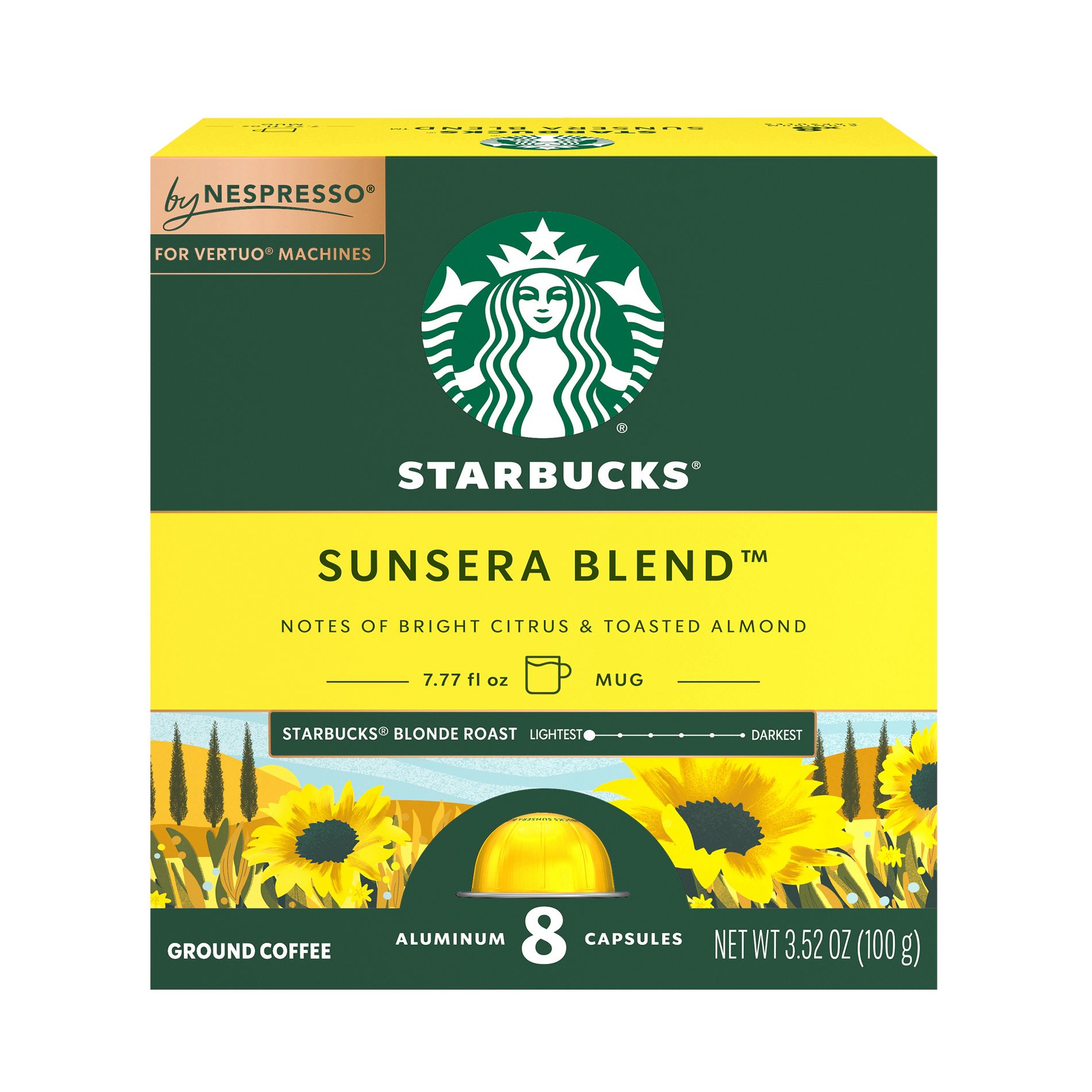 Starbucks by Nespresso Vertuo Line Sunsera Blend Blonde Roast Coffee Pods