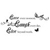 Unique Bargains Home PVC Laugh Live Pattern Removable DIY Decoration Art Sticker Decal PVC Wall Decal 23.4" x 10.14" Black 1 Pc - 4 of 4