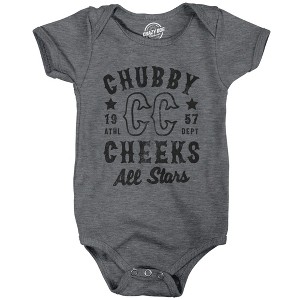 Chubby Cheeks All Stars Baby Bodysuit Funny Cute Sport Team Champs Jumper For Infants - Crazy Dog Baby Bodysuit - 1 of 4