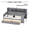 Sapphtopaz Wooden Daybed with Storage Shelves 2-Drawers Storage Study Desk Multi-functional Bedroom Furniture - 3 of 4