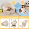 Shell-Shaped Convertible Dog Bed Sofa (22.8"x18.8"x15.7"), 2-in-1 Pet Bed & Couch w/ Machine-Washable Cover, Stylish Colors - 3 of 4