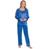 Collections Etc Soft and Silky Lace Long Sleeve Top Pajama Set - 4 of 4