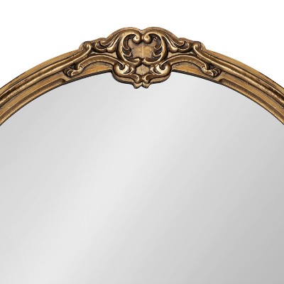 Astrid Gold Arched Ornate Bathroom Vanity Mirror