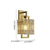 Angel Sar Modern Wall Sconce, Brass 1-Light Wall Light with Water Ripple Glass Shade, Geometric Design - 3 of 4