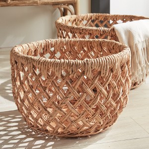 Plum & Post Emlyn Rattan Decorative Baskets Set of 2 Without Handles - 1 of 4