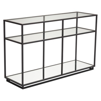 glass and metal console table