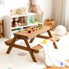 Costway 3-in-1 Kids Picnic Table Wooden Outdoor Sand & Water Table with Umbrella Play Boxes Natural/Blue/Green - 2 of 4