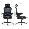 Good Ergonomic Mesh Office Chair With Lumbar Support,Flip-Up Arms,Swivel Desk Chair High Office Chair With Wheels-Cuddlewood - 4 of 4