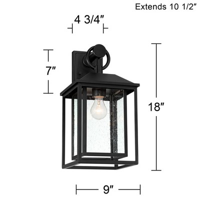 Black Metal Mission Outdoor Wall Light with Clear Glass