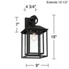 John Timberland Califa Mission Outdoor Wall Light Fixture Black Metal 18" Clear Seedy Glass for Post Exterior Barn Deck House Porch Yard Patio Home - 4 of 4