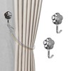 Unique Bargains Curtain Holdbacks Plum Blossoms Hooks Zinc Alloy 3.31"x1.97" 1Pair - 2 of 4