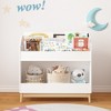 KWPZQEB Montessori Bookshelf, Toddler Book Display Shelf with Storage, 2 Tier Kids Bookshelf with 3 Dividers, Toy Organizer for Bedroom, Playroom - 2 of 4