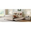 KTMBDW Full/Queen Size Upholstered Platform Bed with Brick Pattern Headboard and Twin Size Trundle, Linen Fabric - 3 of 4