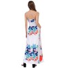 Women Strapless Floral Print Bohemian Boho Maxi Dress Casual Off Shoulder Beach Party Dress with Pockets - 3 of 4