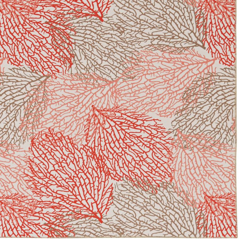 Washable Haylee Rug Ivory/Coral - Linon, 3 of 8