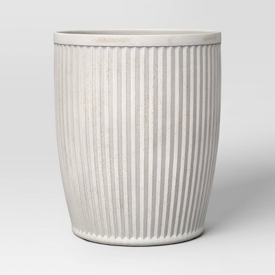 Weathered Ribbed Composite Indoor Outdoor Planter Pot 15"x15" Off-White - Threshold™ designed with Studio McGee