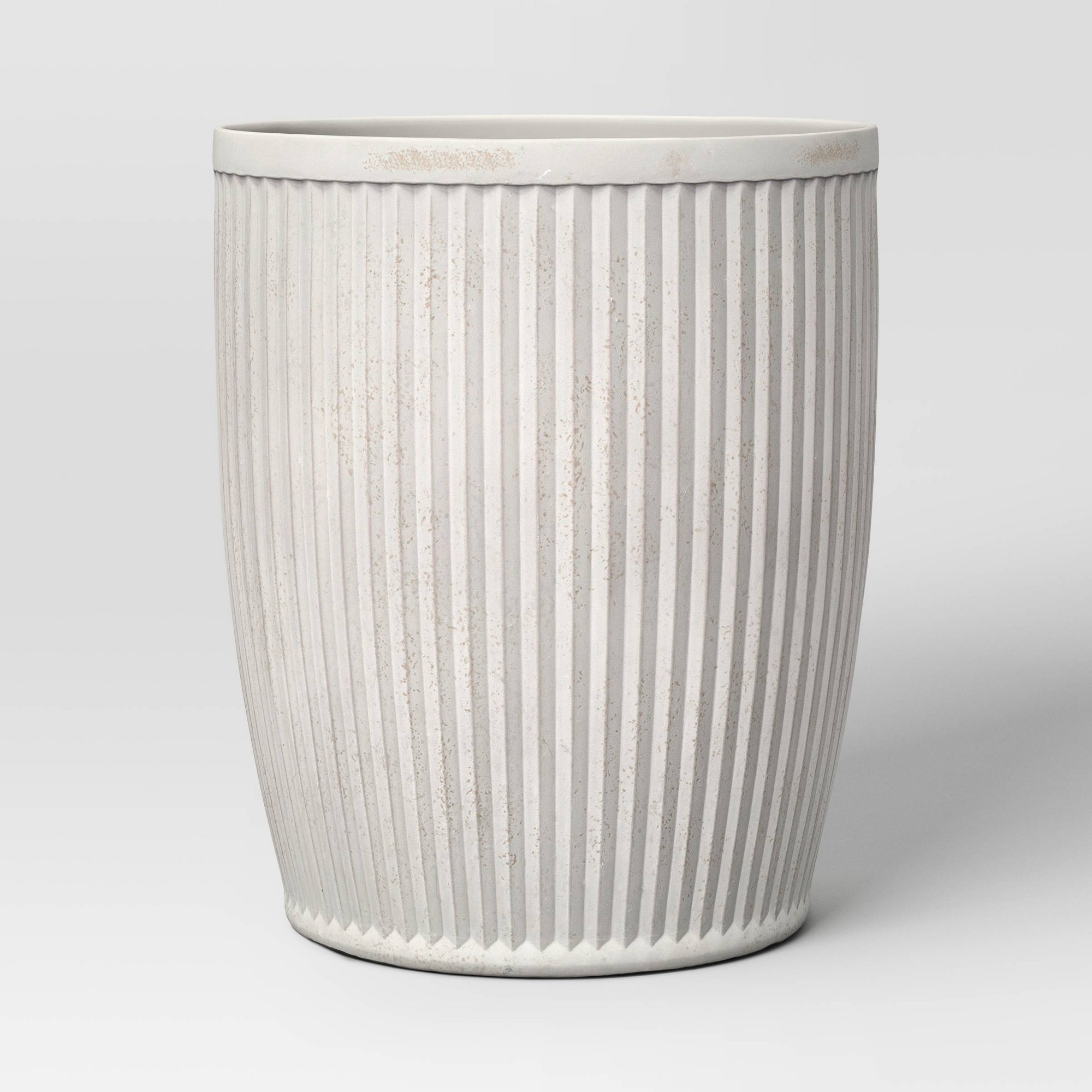 Weathered Ribbed Composite Indoor Outdoor Planter Pot 15"x15"x18" Off-White - Threshold™ designed with Studio McGee