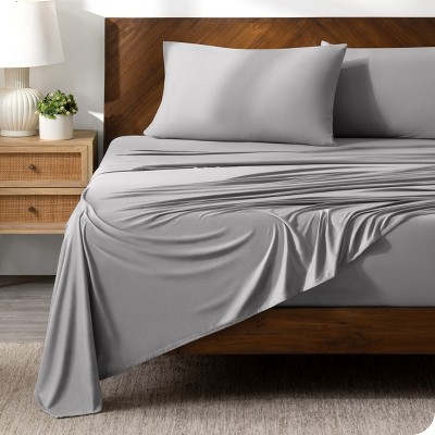 Linen Glacier Grey Full Bed Sheet Set By Bare Home : Target