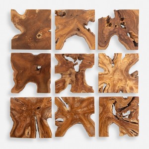Uttermost Talia Wood Wall Decor, Brown, Set Of 9 - 1 of 4